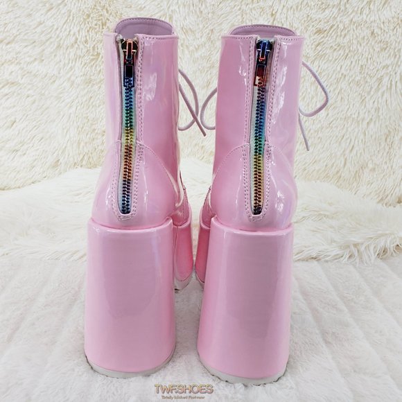 Demonia 5 Inch Platform Boots in Pink - Picture 11 of 15